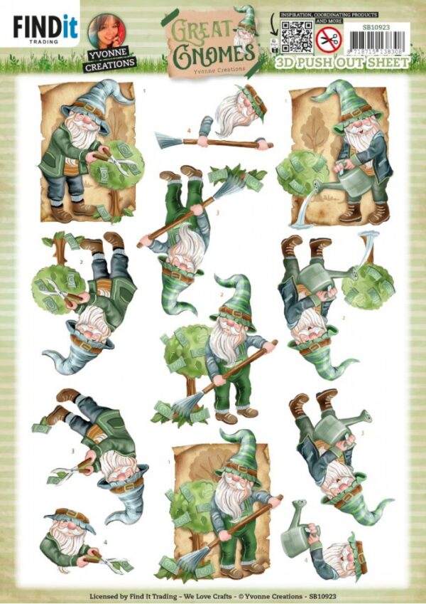 Push-out sheet - 3D - Yvonne Creations - Great Gnomes - SB10923
