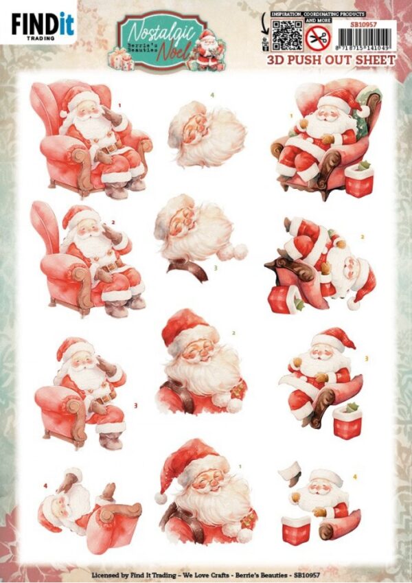 Push-out sheet - 3D - Berrie's Beauties - Nostalgic Noel - SB10957