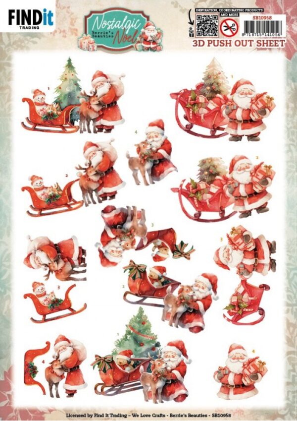 Push-out sheet - 3D - Berrie's Beauties - Nostalgic Noel - SB10958