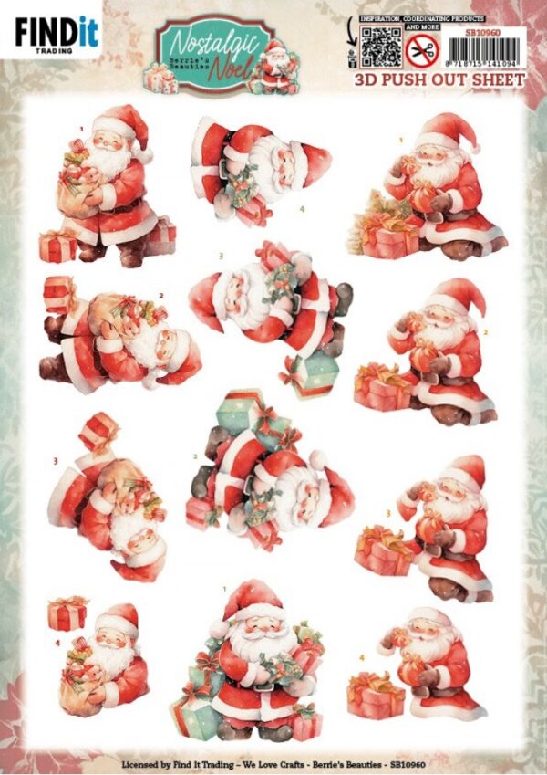 Push-out sheet - 3D - Berrie's Beauties - Nostalgic Noel - SB10960