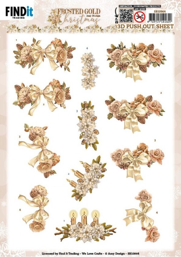 Push-out sheet - 3D - Amy Design - Frosted Gold Christmas - SB10964