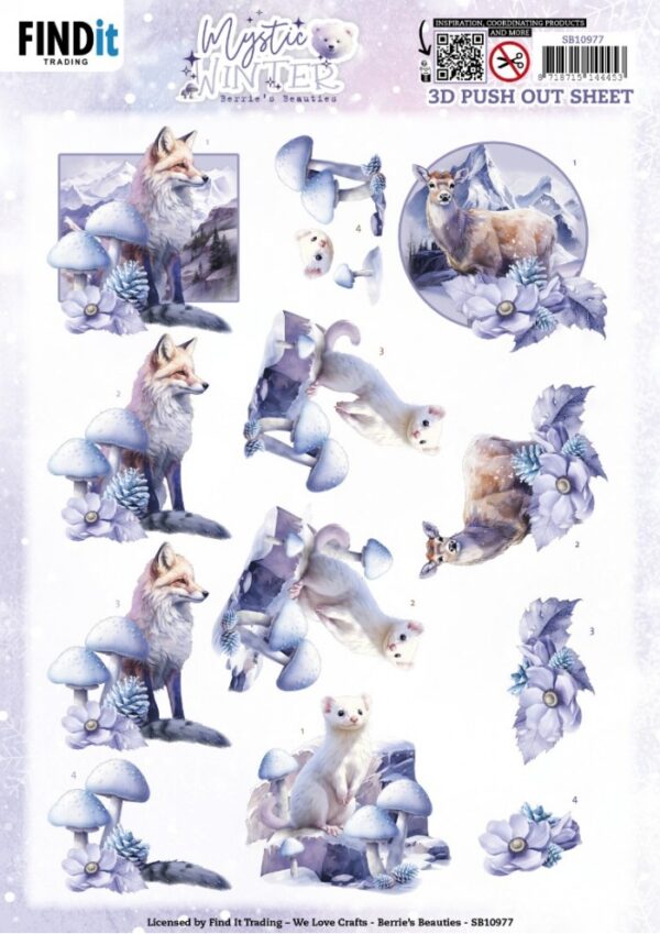 Push-out sheet - 3D - Berrie's Beauties - Mystic Winter - SB10977