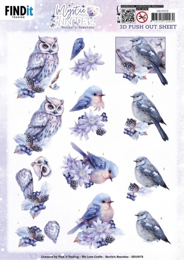 Push-out sheet - 3D - Berrie's Beauties - Mystic Winter - SB10978