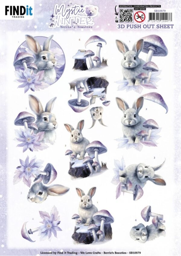 Push-out sheet - 3D - Berrie's Beauties - Mystic Winter - SB10979