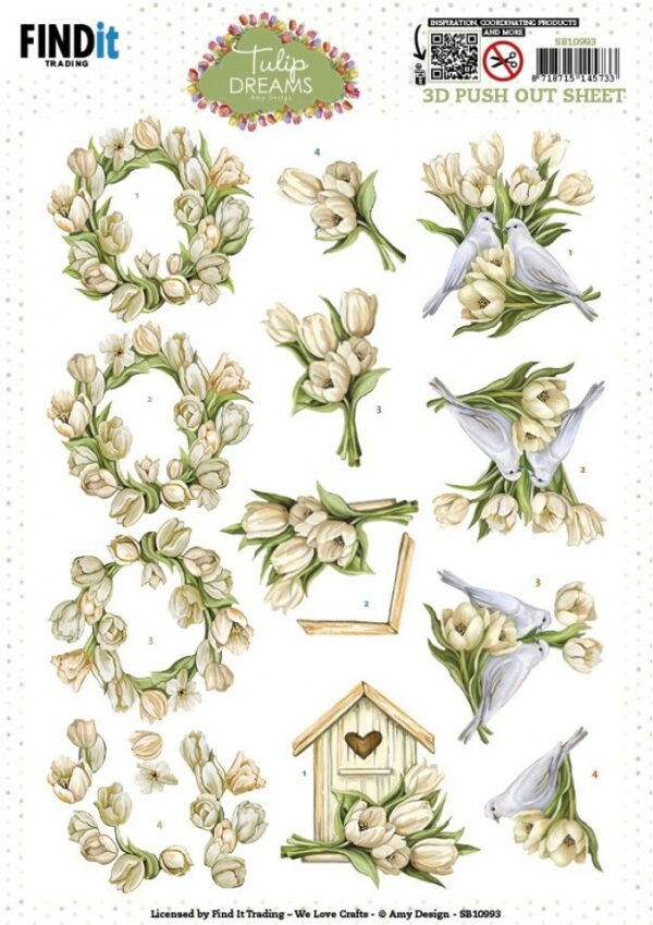 Push-out sheet - 3D - Amy Design - Tulip Dreams - SB10993