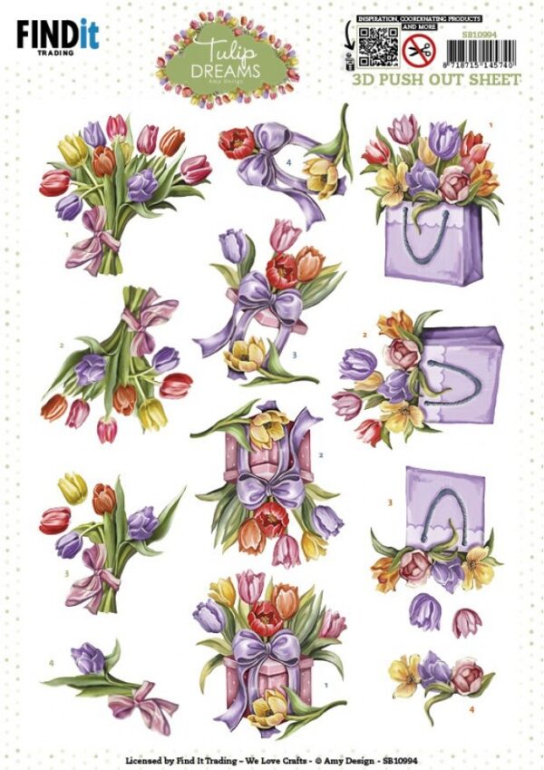 Push-out sheet - 3D - Amy Design - Tulip Dreams - SB10994