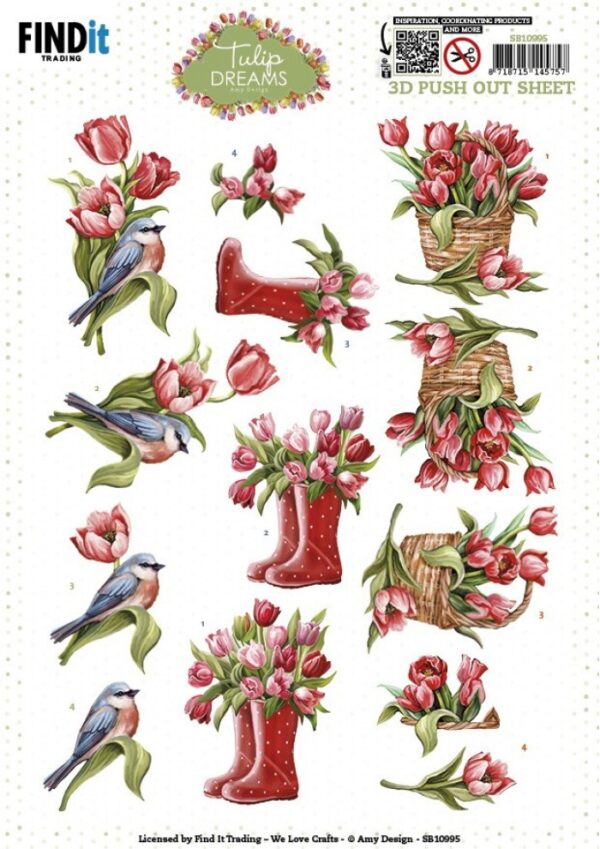 Push-out sheet - 3D - Amy Design - Tulip Dreams - SB10995
