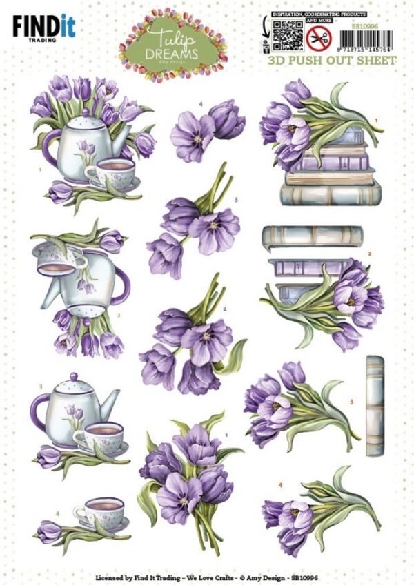 Push-out sheet - 3D - Amy Design - Tulip Dreams - SB10996