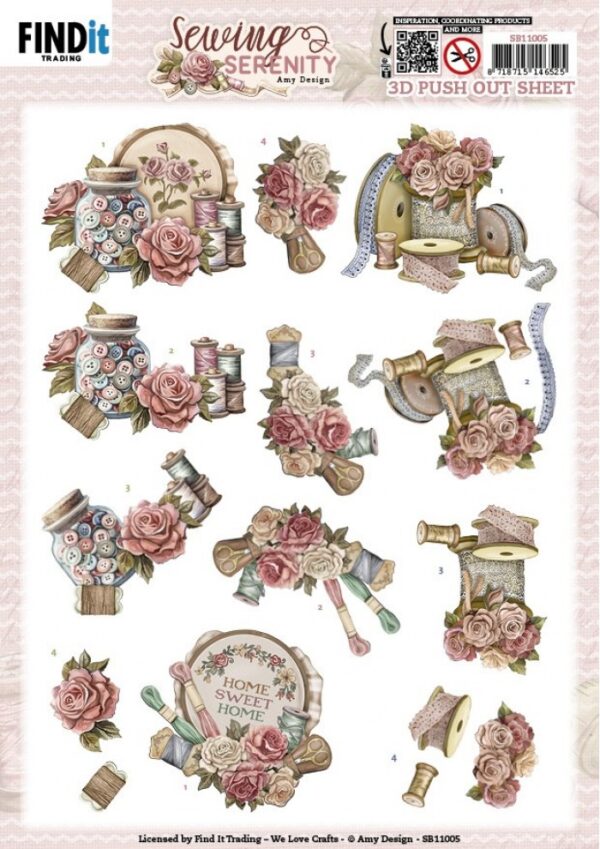 Push-out sheet - 3D - Amy Design - Sewing Serenity - SB11005