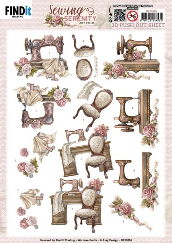 Push-out sheet - 3D - Amy Design - Sewing Serenity - SB11006