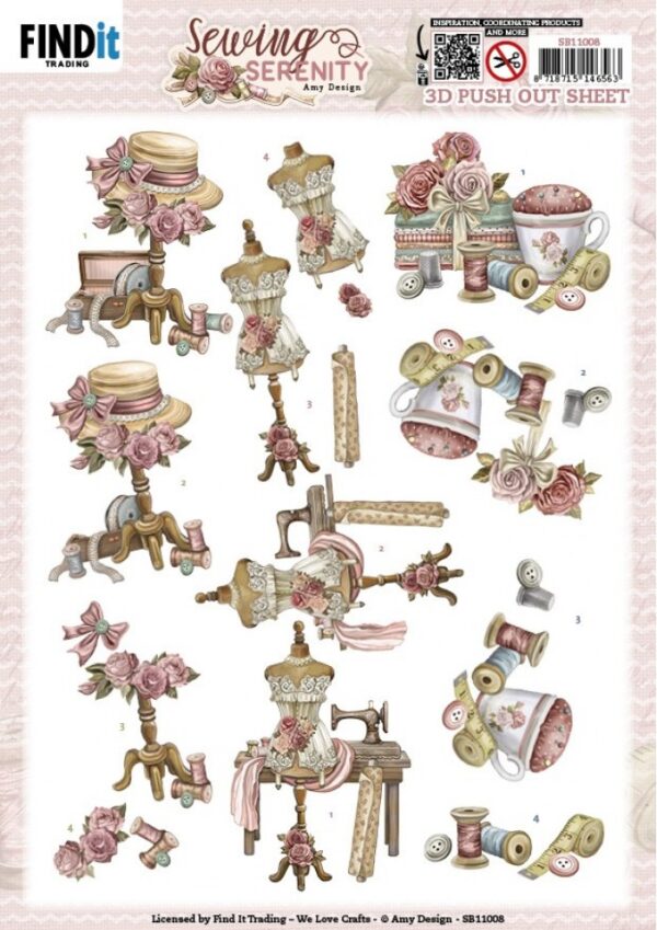 Push-out sheet - 3D - Amy Design - Sewing Serenity - SB11008