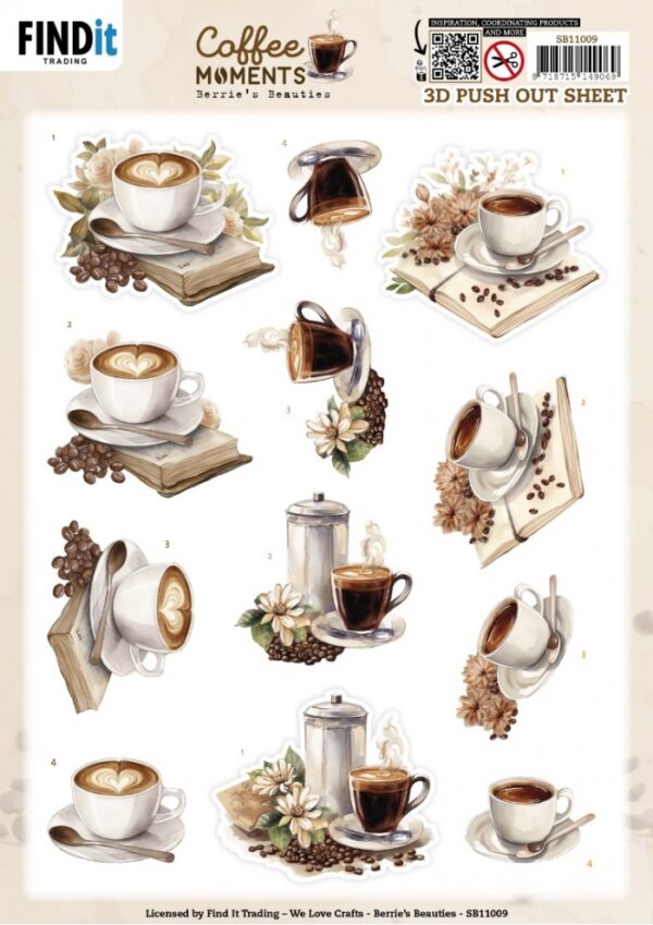 Push-out sheet - 3D - Berrie's Beauties - Coffee Moments - SB11009