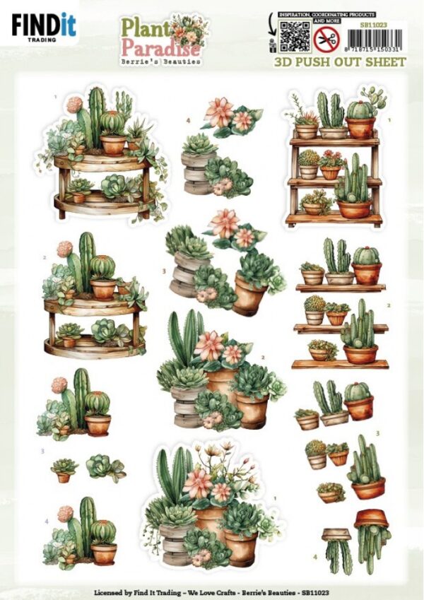 Push-out sheet - 3D - Berrie's Beauties - Plant Paradise - SB11023