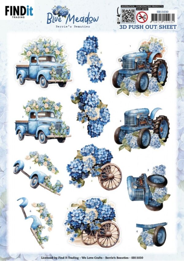 Push-out sheet - 3D - Berrie's Beauties - Blue Meadow Transport - SB11030