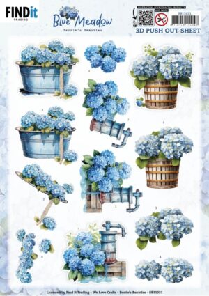 Push-out sheet - 3D - Berrie's Beauties - Blue Meadow Water Pump - SB11031