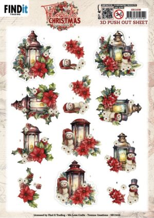 Push-out sheet - 3D - Yvonne Creations - Floral Christmas - SB11039