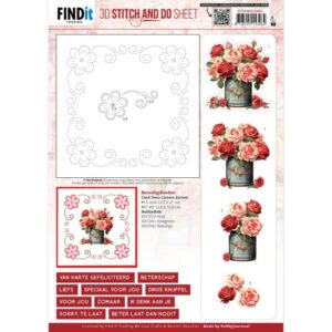 knipvel-3D - Berries Beauties - Red Roses 1 - STDOHS10001