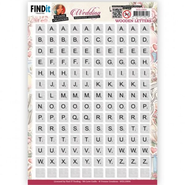 Push-out sheet - 3D - Yvonne Creations - Wedding Wooden Letters - WDL10004