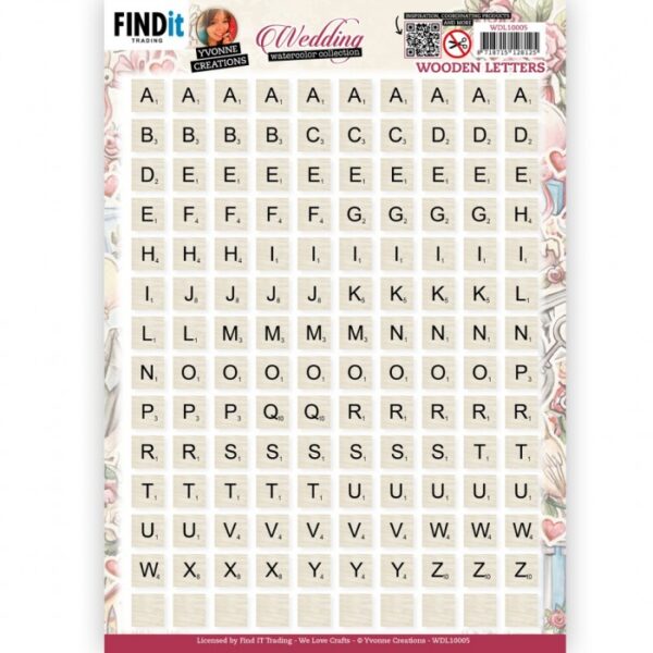 Push-out sheet - 3D - Yvonne Creations - Wedding Wooden Letters - WDL10005