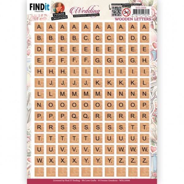 Push-out sheet - 3D - Yvonne Creations - Wedding Wooden Letters - WDL10006