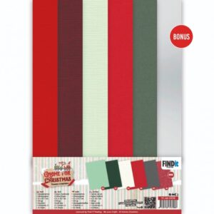 Linnen Kaartenkarton - Yvonne Creations - Floral Christmas - YC-A4-10032