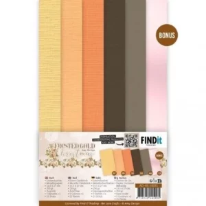 Linnen Kaartenkarton - Amy Design - Frosted Gold Christmas - AD-4K-10031