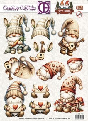 Push-out sheet - 3D - Creative Cut Outs - Cozy Gnomes 02