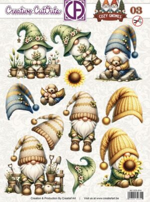 Push-out sheet - 3D - Creative Cut Outs - Cozy Gnomes 03