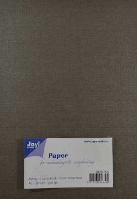 Joy! Crafts Paper Metallic Karton met Linnen Structuur Antraciet