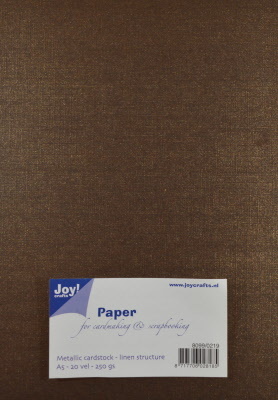 Joy! Crafts Paper Metallic Karton met Linnen Structuur Donkerbruin