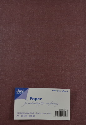 Joy! Crafts Paper Metallic Karton met Linnen Structuur Donkerrood