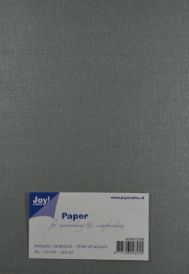 Joy! Crafts Paper Metallic Karton met Linnen Structuur Zilver