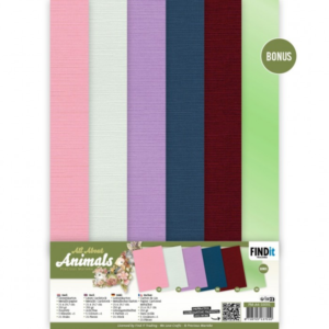 Linnen Kaartenkarton - Precious Marieke - All About Animals - PM-A4-10031