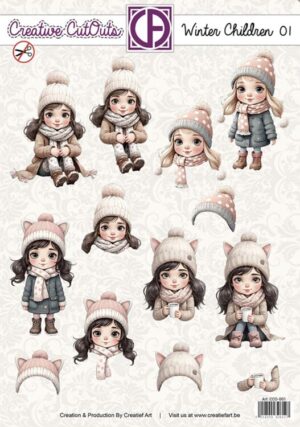 Push-out sheet - 3D - Creative Cut Outs - Winter Children 01