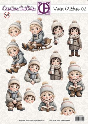 Push-out sheet - 3D - Creative Cut Outs - Winter Children 02
