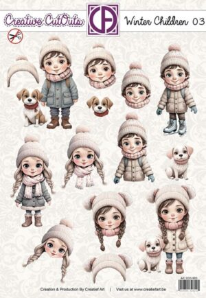 Push-out sheet - 3D - Creative Cut Outs - Winter Children 03