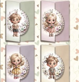 Happy Little Ones 3D Kaarten set 02 met 4 kaarten