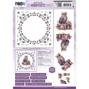 knipvel-3D - Berries Beauties - Pastel Purple Christmas 2 - DODOHS10006