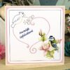 Push-out sheet-3D - Precious Marieke - Navy Elegance: Flower Bird - SB11002 - Afbeelding 2