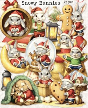 Creative Cut Outs Stansvellen - Snowy Bunnies