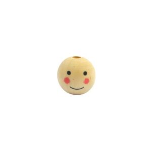 Pracht Houten ballen met Lachend Gezicht 25 mm (3 stuks)