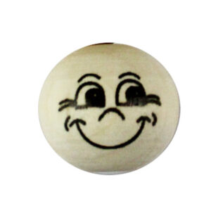 Pracht Houten ballen met Lachend Gezicht 20 mm (5 stuks)