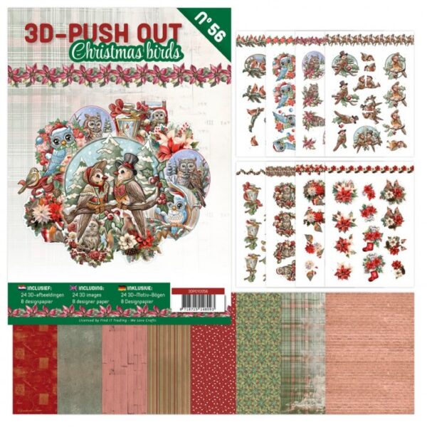 3D Push-Out Book 56 Christmas Birds