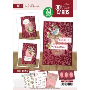 3D Velvet Cards A6 - Birds and Berries