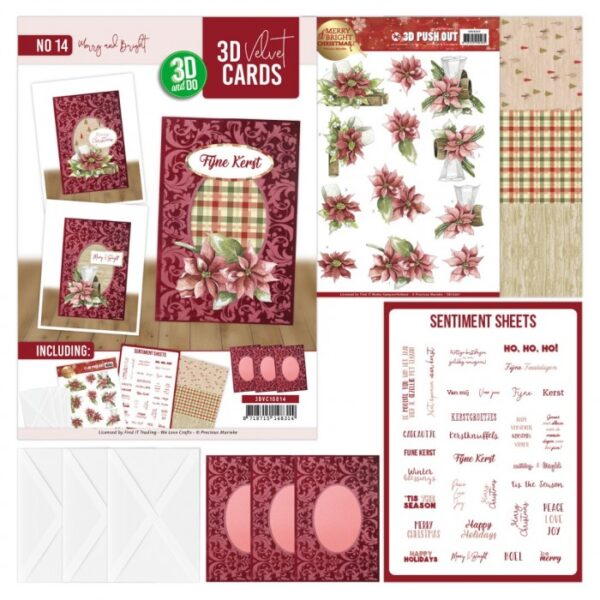 3D Velvet Cards A6 - Merry And Bright