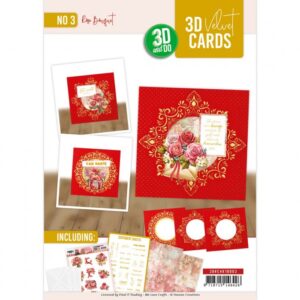3D Velvet Cards Nr. 3 Rose Bouquet