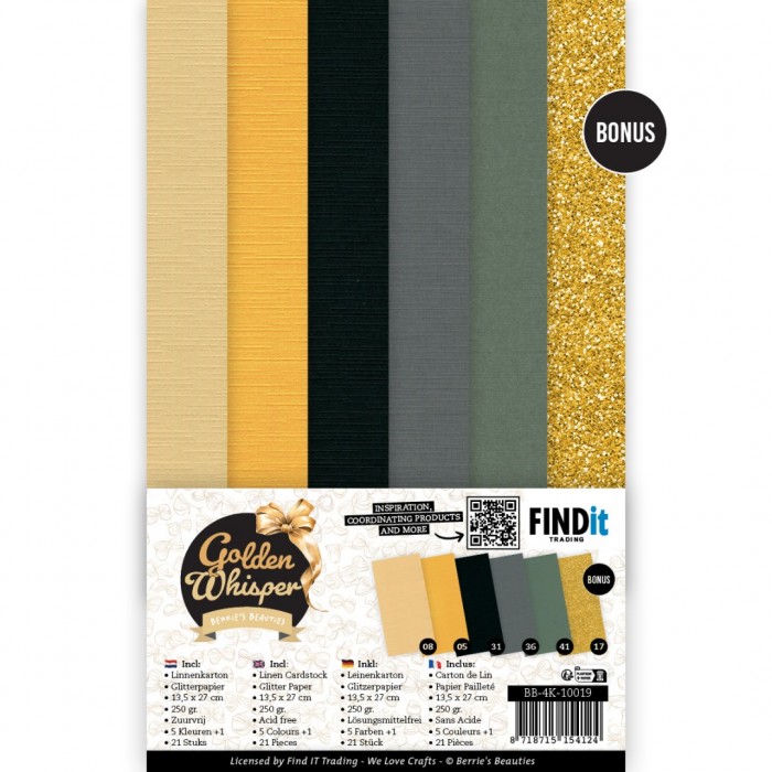 Linnen Kaartenkarton - Berries Beauties - Golden Whisper