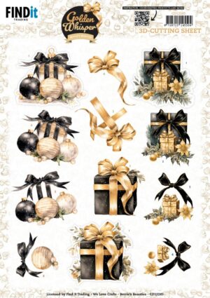 knipvel-3D- Berries Beauties - Golden Whisper - Presents - CD12285