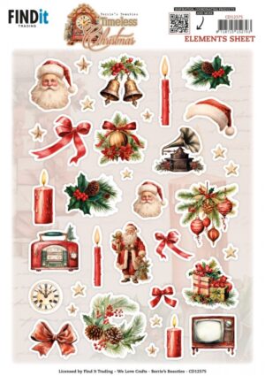 knipvel-3D- Berries Beauties - Timeless Christmas: Small Elements - CD12375