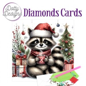 Diamond Painting Dotty Design Diamonds Cards | Christmas Raccoon